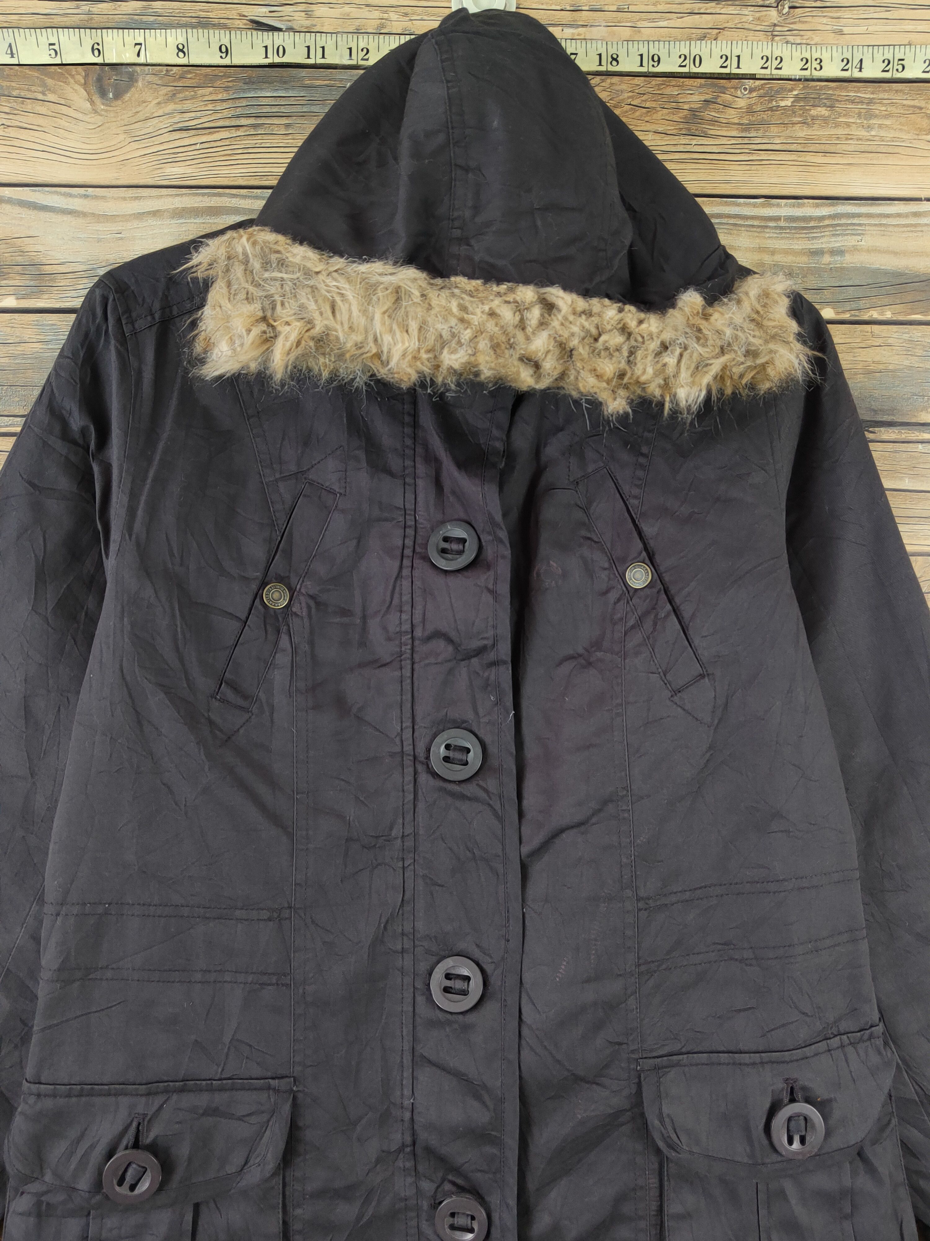 Japanese Brand × Vintage Retro Winter jacket by Avarice Navy Hoodie Coats Size L / US 10 / IT 46 - 2 Thumbnail