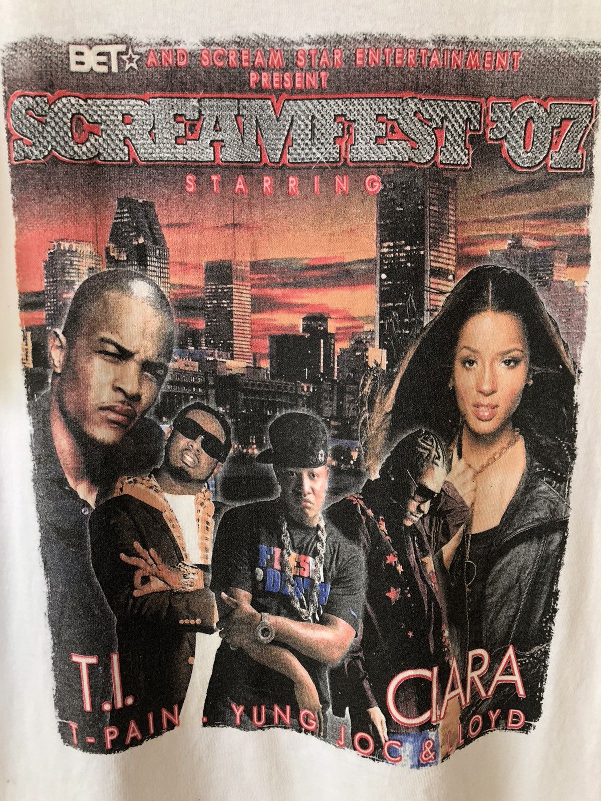 Rap Tees × Vintage Vintage SCREAMFEST 07 T- PAIN CIARA Rap Tee Size US L / EU 52-54 / 3 - 6 Thumbnail