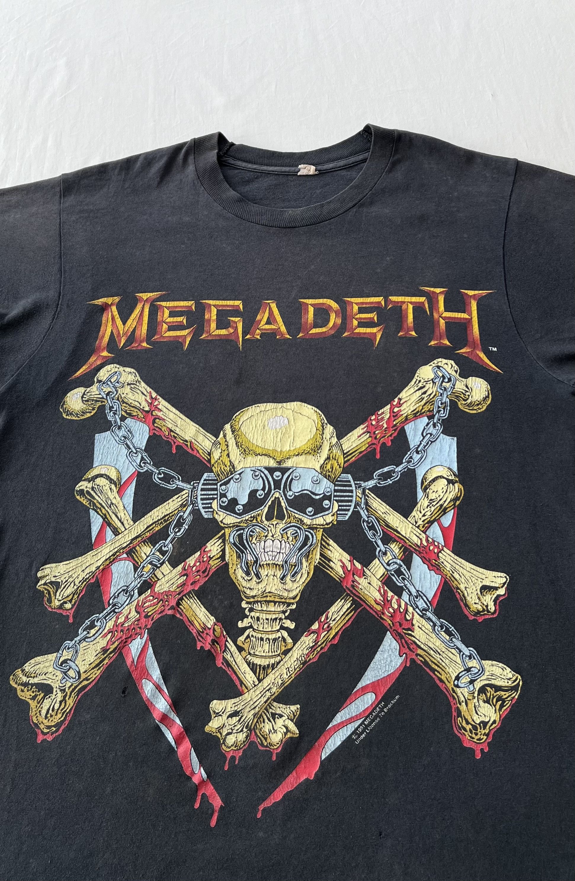 Band Tees Vintage 1991 Megadeth Vic Rattlehead Thrash Metal Band Tee Size US L / EU 52-54 / 3 - 3 Thumbnail