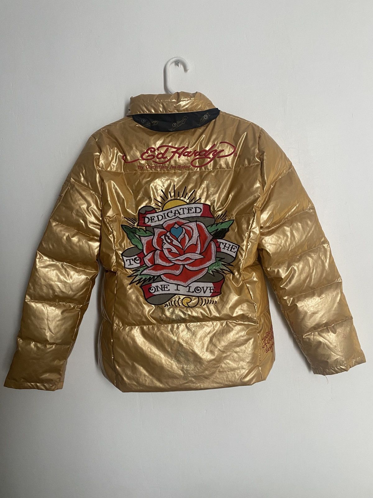 Ed Hardy Ed hardy by Christian Audigier Puffer Jacket Golden 00’s y2k Size US M / EU 48-50 / 2 - 4 Thumbnail