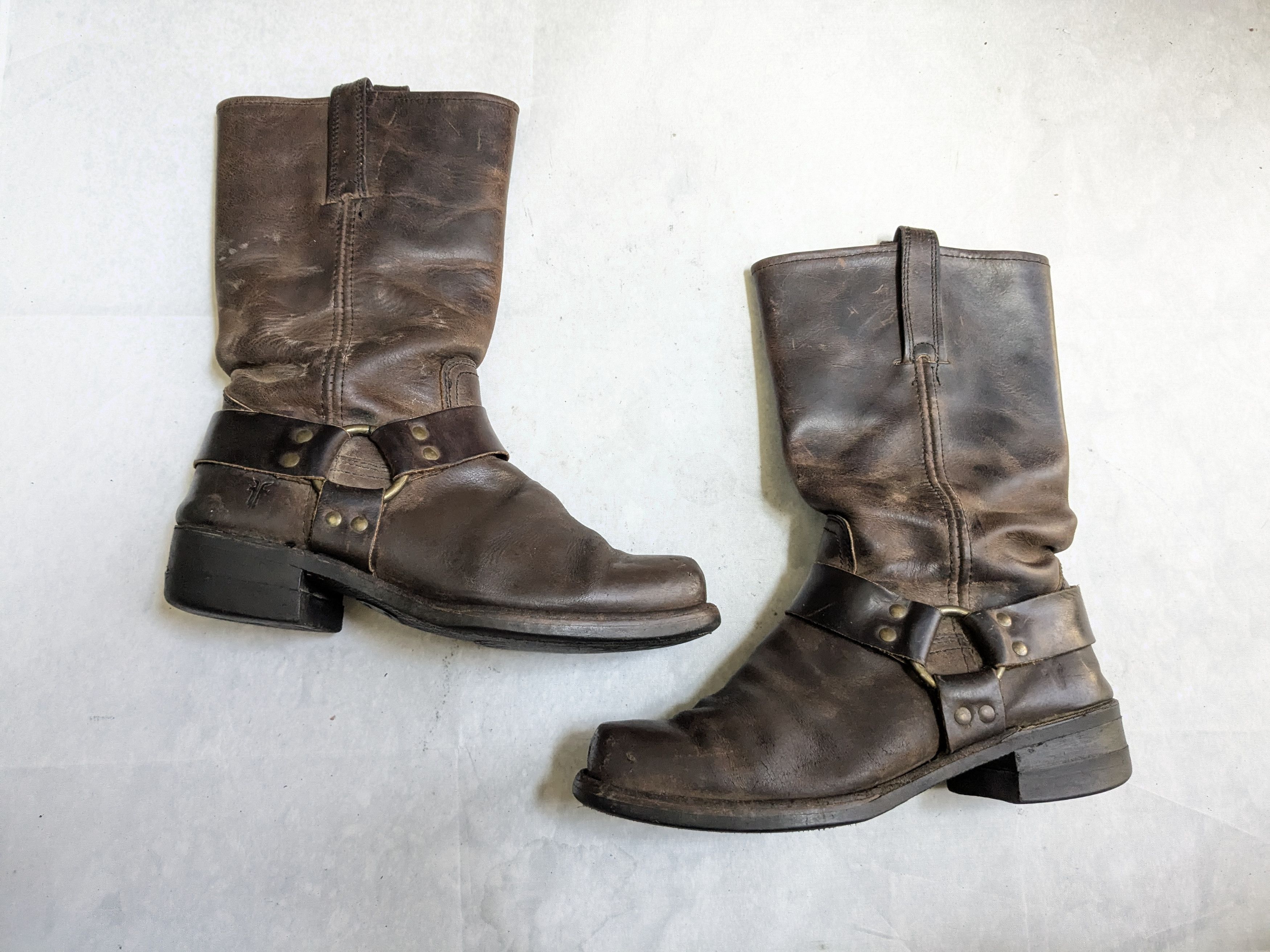 Frye Frye Harness Boots Brown Leather 9.5 M Buckle Size US 9.5 / EU 42-43 - 1 Thumbnail