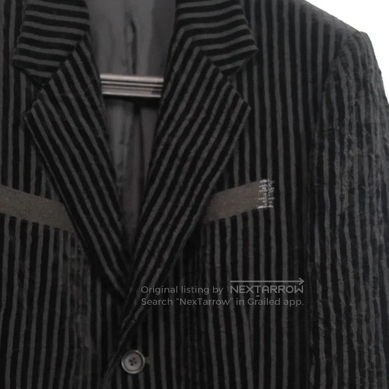 Yohji Yamamoto Yohji Yamamoto size 2 23 aw striped three pocket blazer Size 36R - 6 Thumbnail