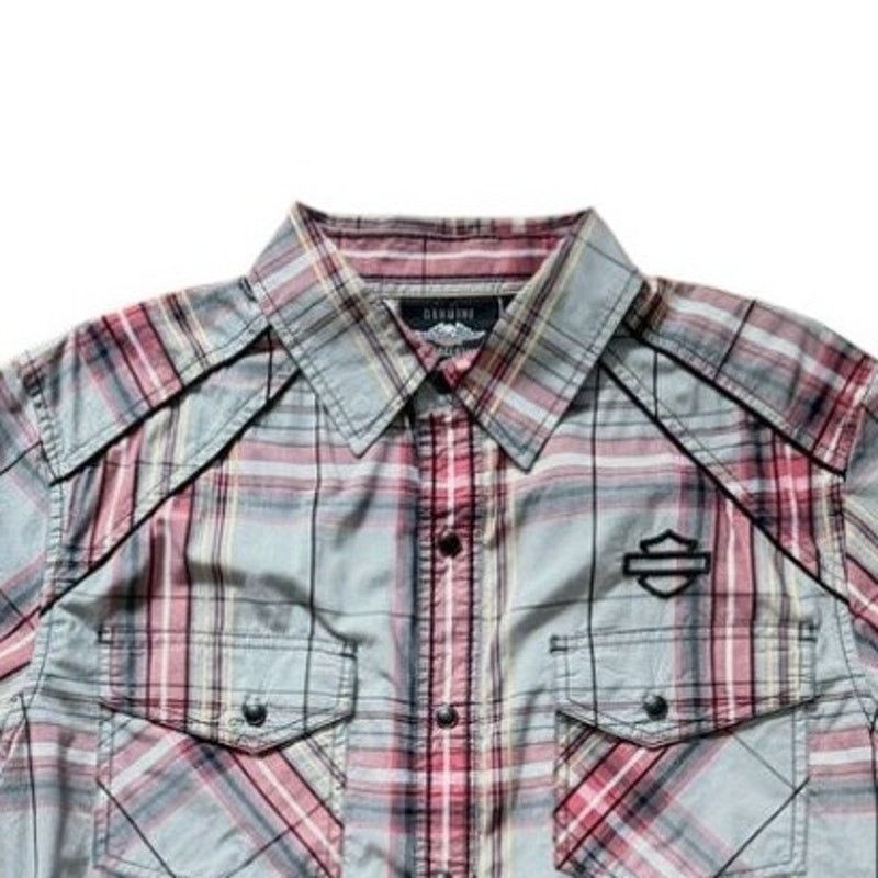Harley Davidson Harley Davidson Gray/Red Shirt | Size L Size US L / EU 52-54 / 3 - 3 Thumbnail