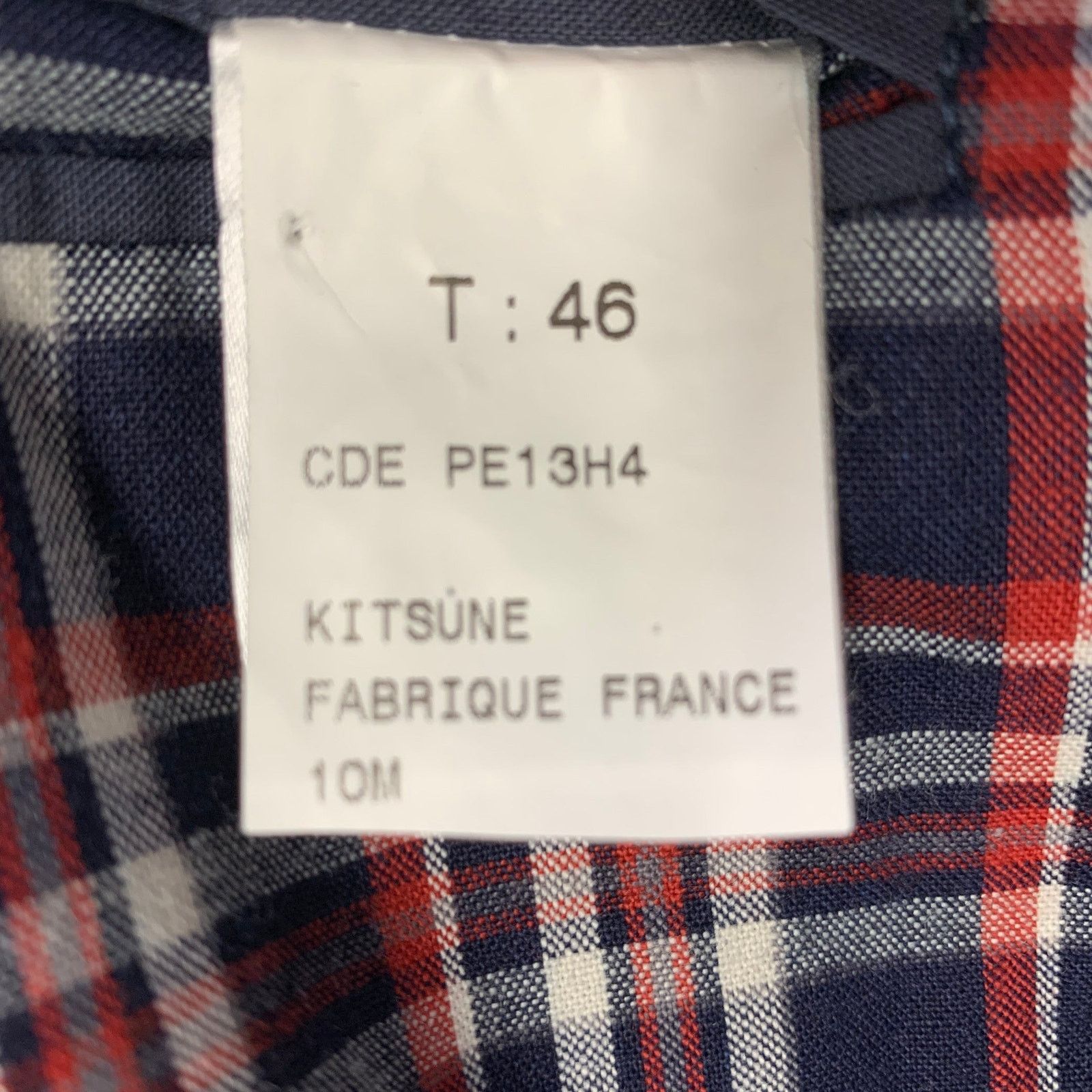 Maison Kitsune Size 36 Navy Red White Plaid Cotton Sport Coat Size 36R - 7 Thumbnail