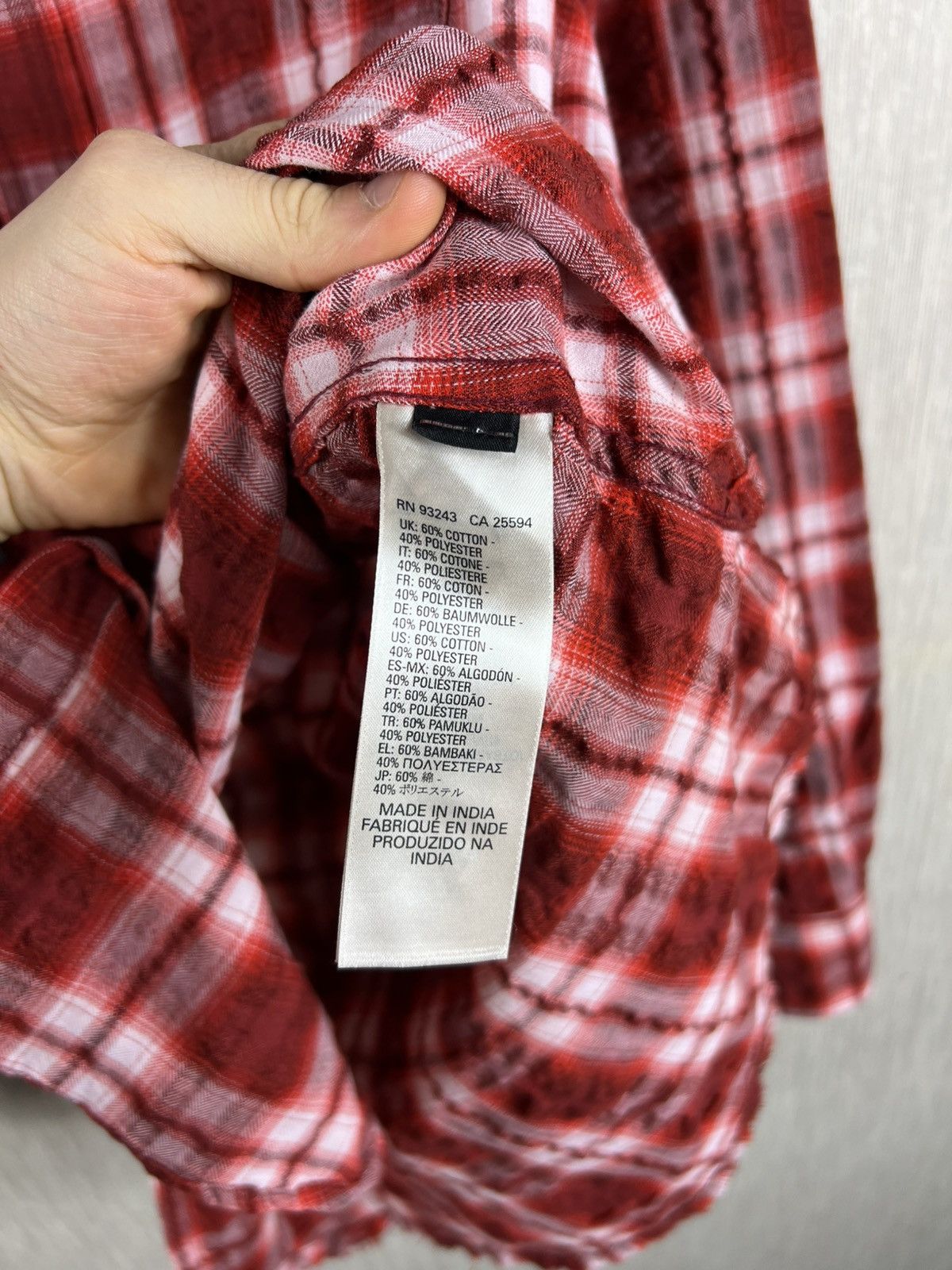Diesel Diesel plaid button up checked distressed shrunk shirt logo Size US L / EU 52-54 / 3 - 18 Thumbnail
