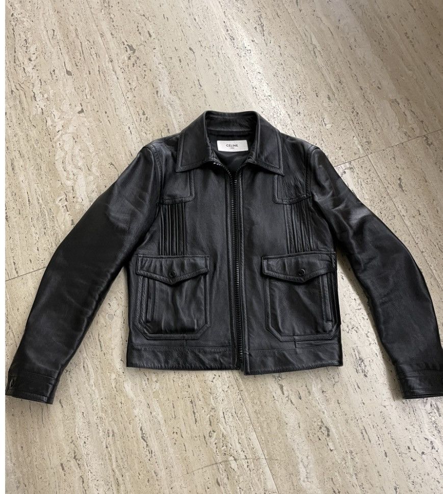 Celine 20ss hedi penner shiny lamb blouson sz46 Leather Jackets