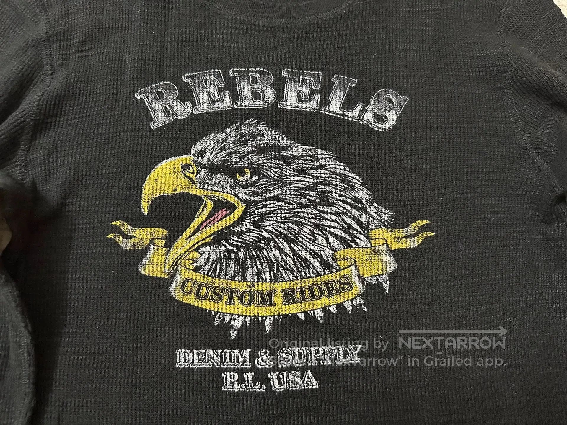 Denim & Supply Ralph Lauren Ralph Lauren Denim Supply Eagle Print Waffle Sweatshirt. Size US XS / EU 42 / 0 - 3 Thumbnail