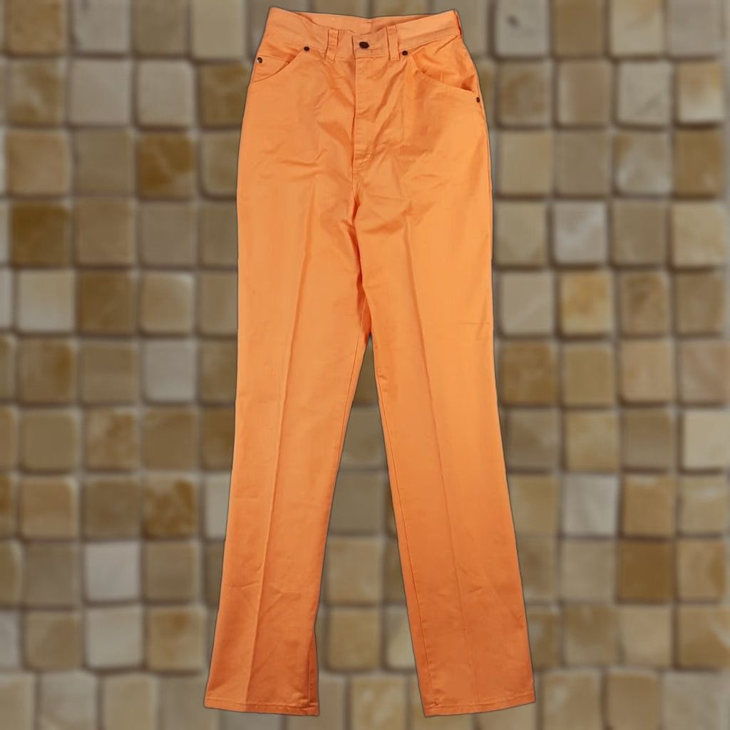 Vintage VINTAGE Tour De France 90s Peach High Waist Straight Leg Dress Pants Women's Size 12 Tall Orange Size 34" / US 12 / IT 48 - 1 Thumbnail