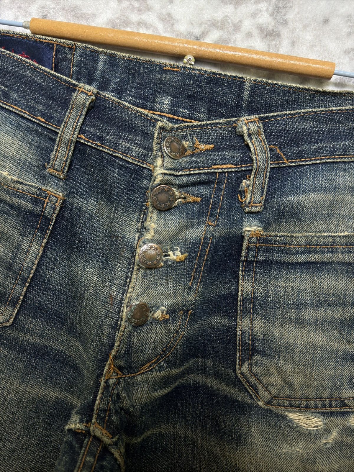 Vintage Vintage Wester Flared Bush Pant Distressed USA Workwear Size US 29 - 7 Thumbnail