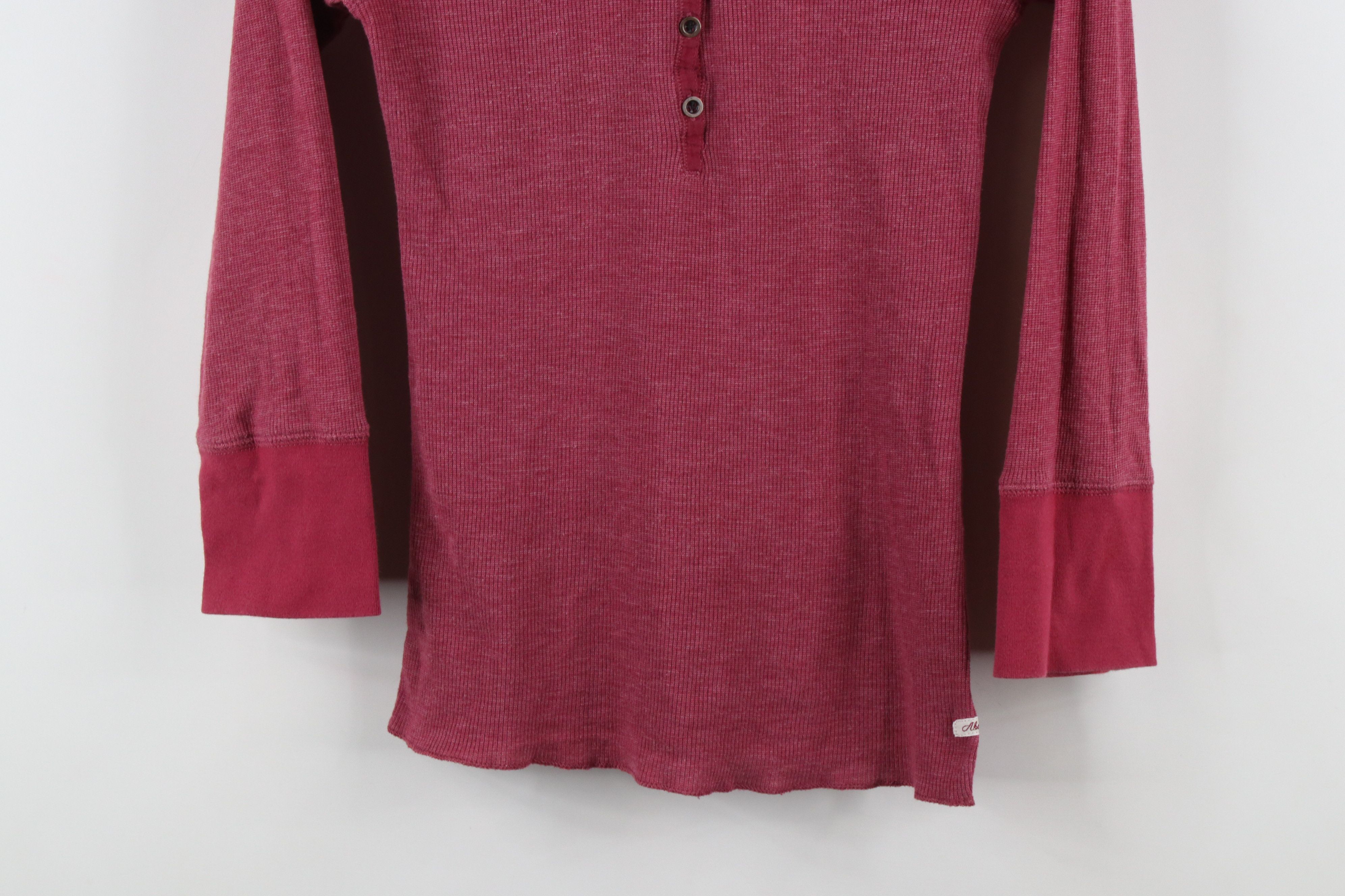 Abercrombie & Fitch × Vintage Vintage 90s Y2K Abercrombie & Fitch Knit Henley T-Shirt Red Size M / US 6-8 / IT 42-44 - 3 Thumbnail