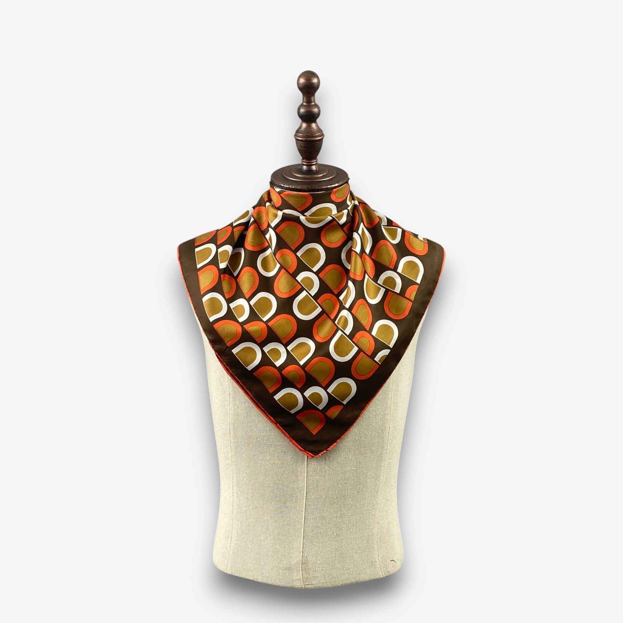 Vintage Retro Geometric SILK Scarf Twill Stole Wraps Scarves