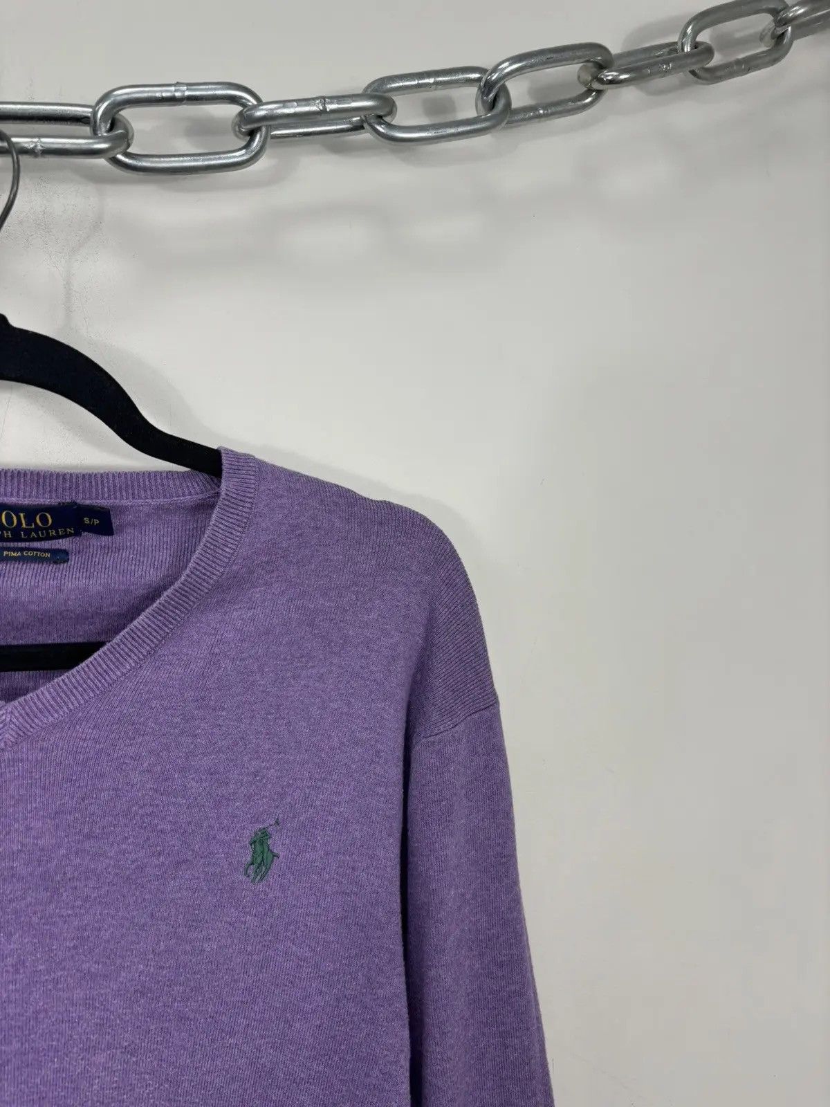 Polo Ralph Lauren × Ralph Lauren × Vintage Vintage Polo Ralph Lauren Men’s Pima Cotton V-Neck Sweater Size US S / EU 44-46 / 1 - 3 Thumbnail