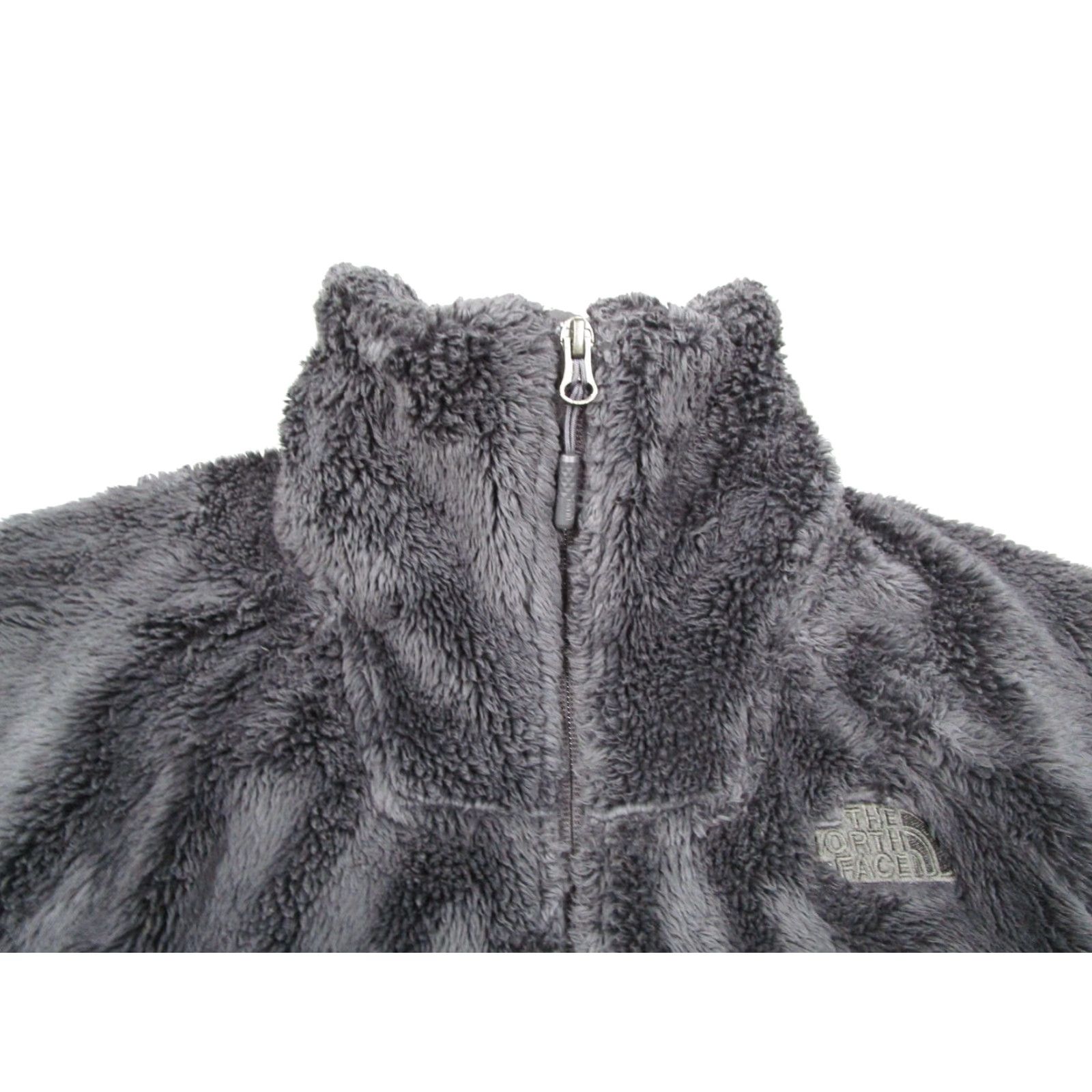 The North Face VINTAGE? No. The North Face Women Medium Gray Osito Hybrid Fleece Full Zip Deep Pile Jacket Size M / US 6-8 / IT 42-44 - 2 Thumbnail