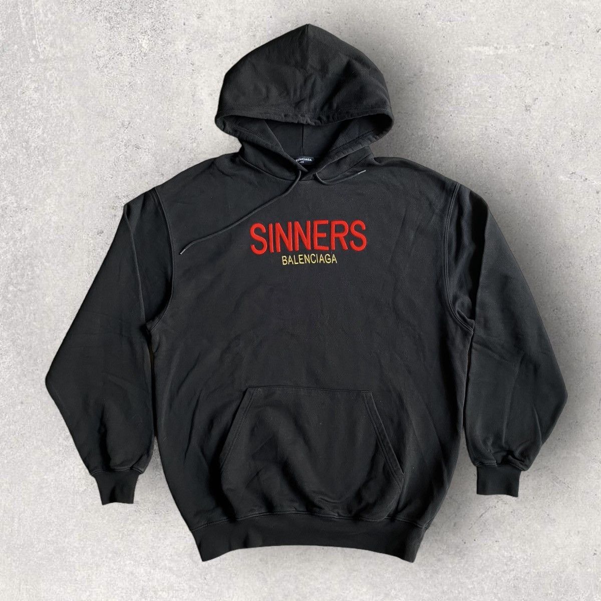 image of Balenciaga Sinner Oversize Hoodie in Black, Men's (Size Small)