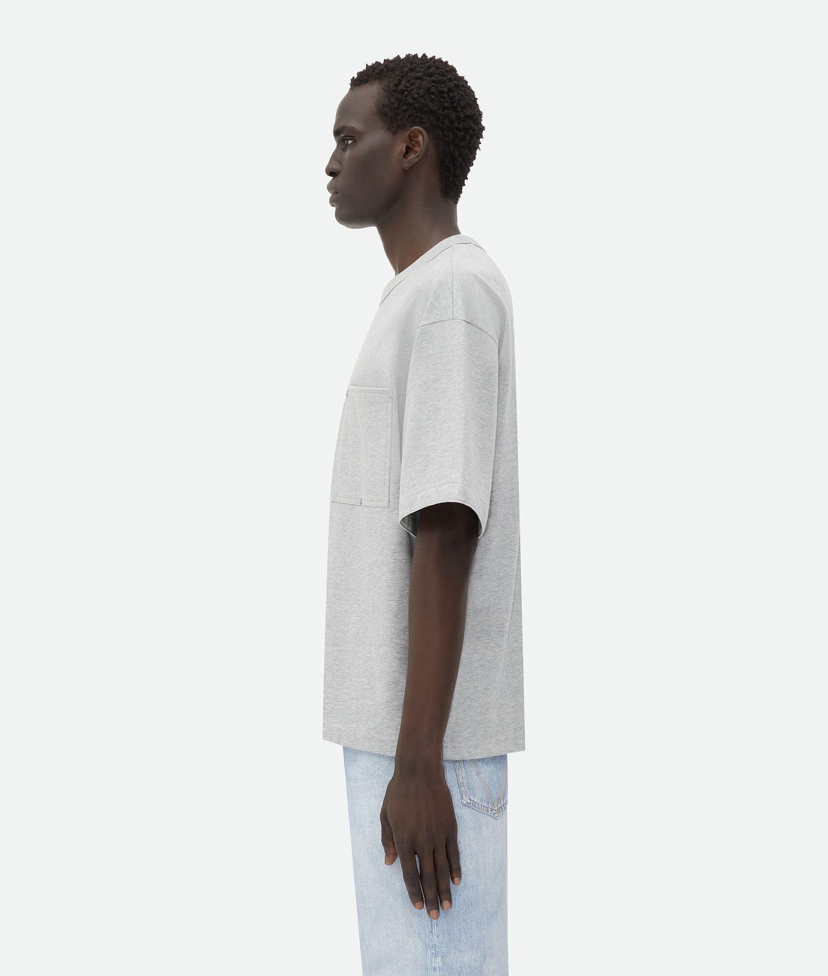 Bottega Veneta o1loc1c0325 745093 Heavy Jersey Relaxed T-Shirt Light Grey Size US L / EU 52-54 / 3 - 2 Thumbnail