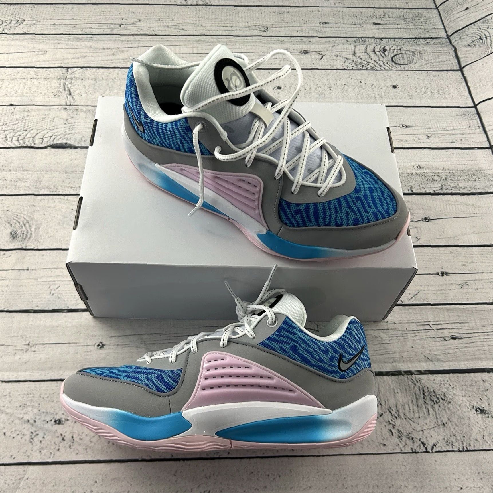 Nike Nike KD16 By You Pink Gray Blue Light FB2390 900 Men's Size 8 Women's 9.5 Sneakers Nike KD16 by You Pink Gray Light Blue 900 Mens Womens 8 9.5 Size US 8 / IT 38 - 2 Thumbnail