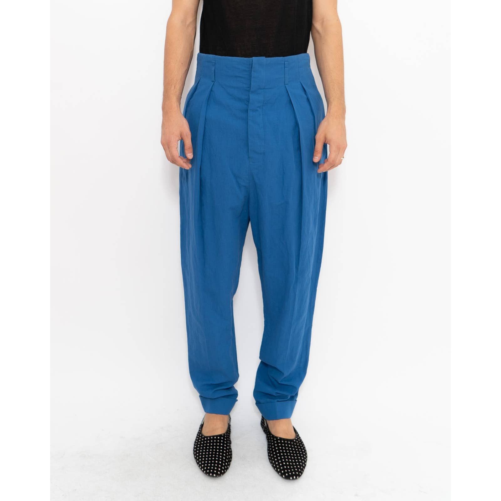 SS19 Brighton Blue Pleated Trousers Sample
