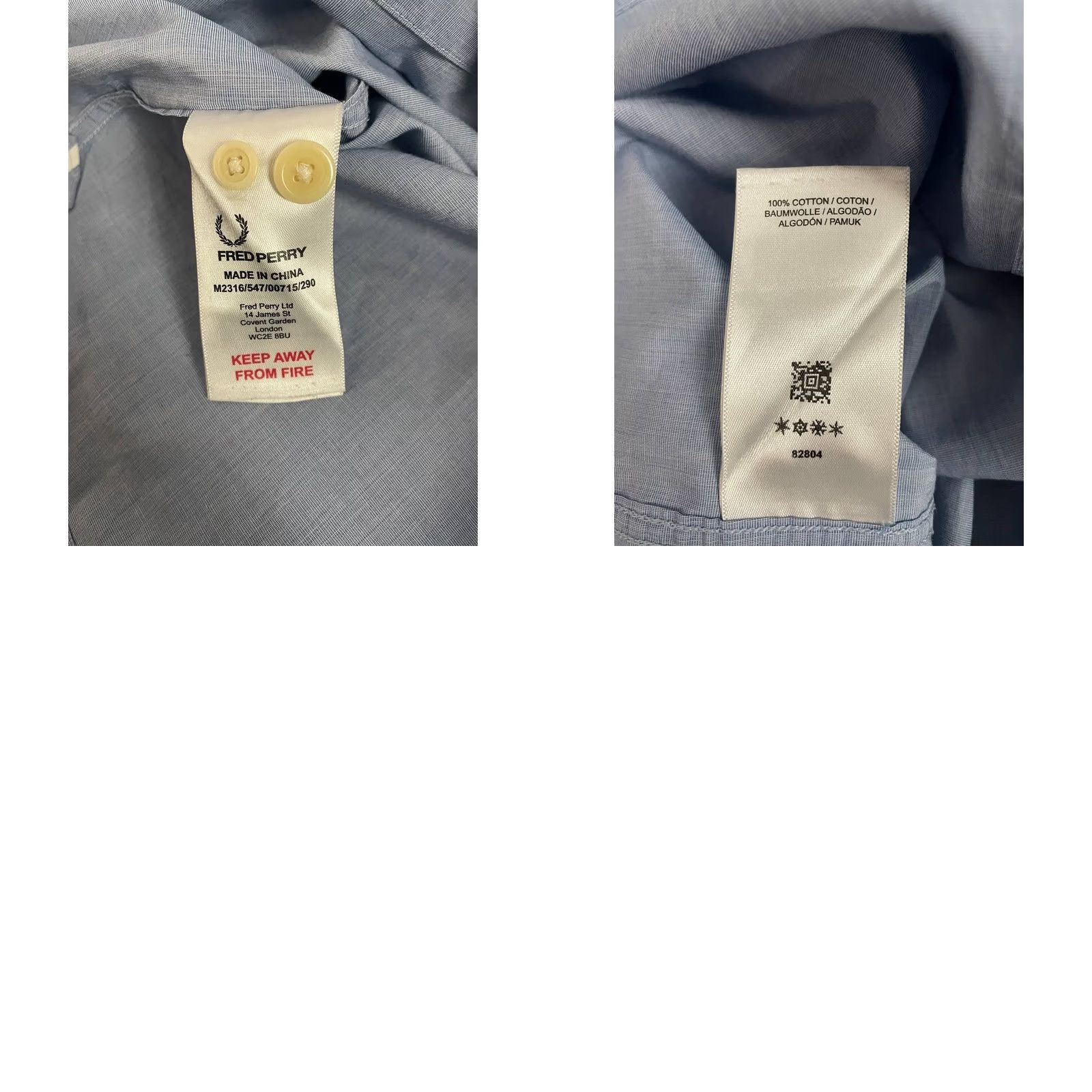 Fred Perry Fred Perry Mens Casual Shirt S Light Blue Cotton Short Sleeve Button Up Size US S / EU 44-46 / 1 - 8 Thumbnail