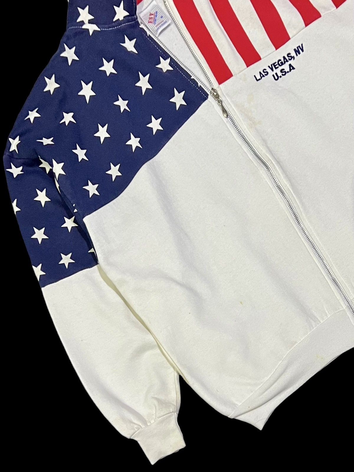 Vintage VINTAGE 90s AMERICAN FLAG SWEATER FULL ZIP Size US M / EU 48-50 / 2 - 7 Thumbnail