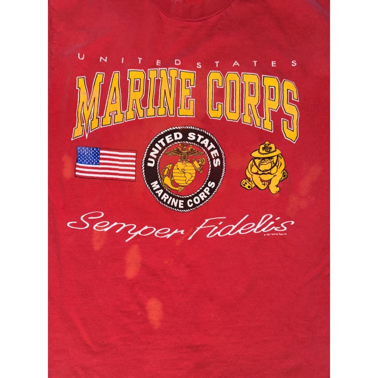 Fruit Of The Loom VINTAGE Marine Corps Single Stitch T-Shirt Red M 19x26.5 Mens Size US M / EU 48-50 / 2 - 2 Thumbnail
