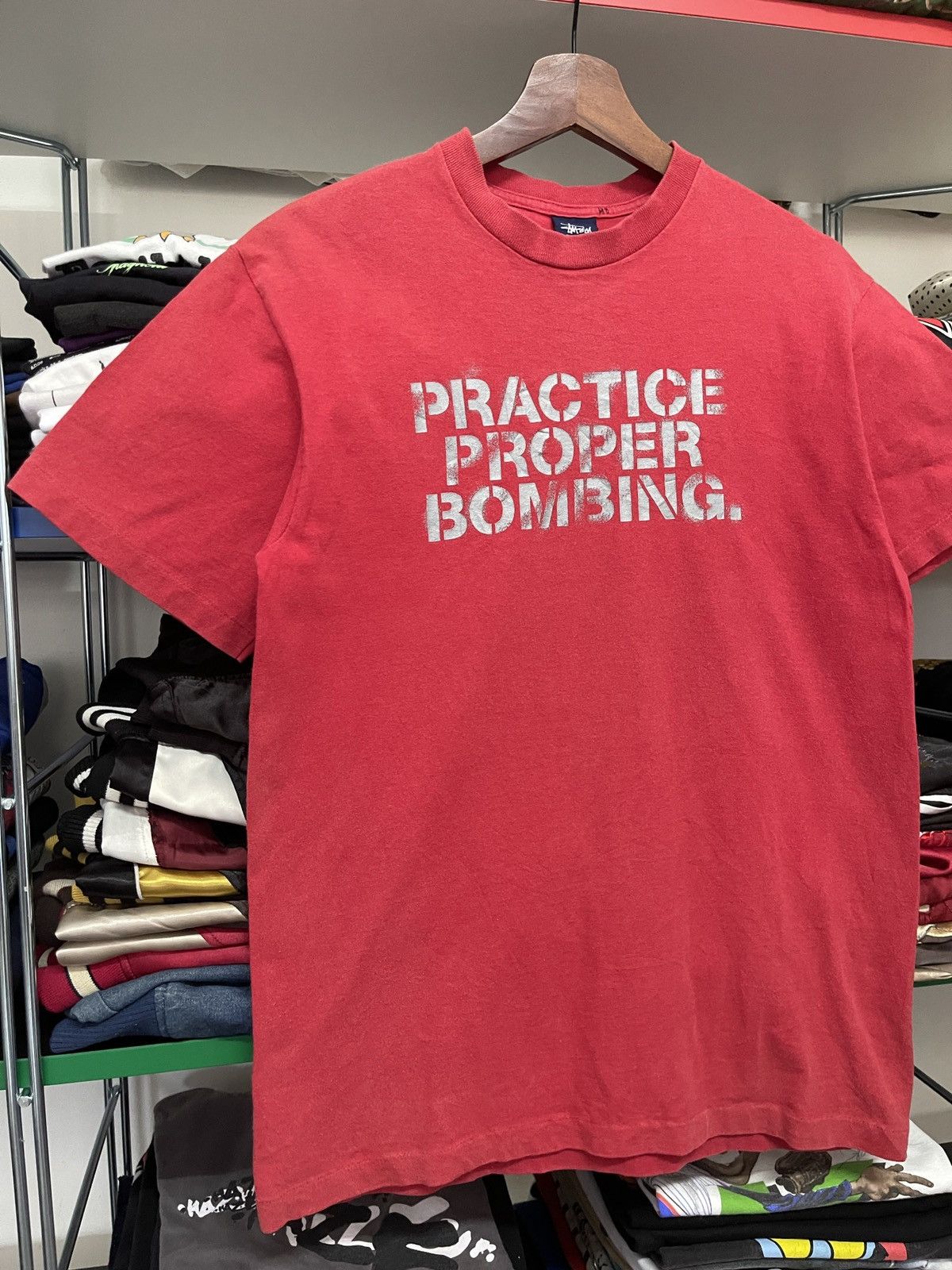 Stussy Vintage 90s Stussy Practice Proper Bombing Graphic Tee Size US M / EU 48-50 / 2 - 3 Thumbnail