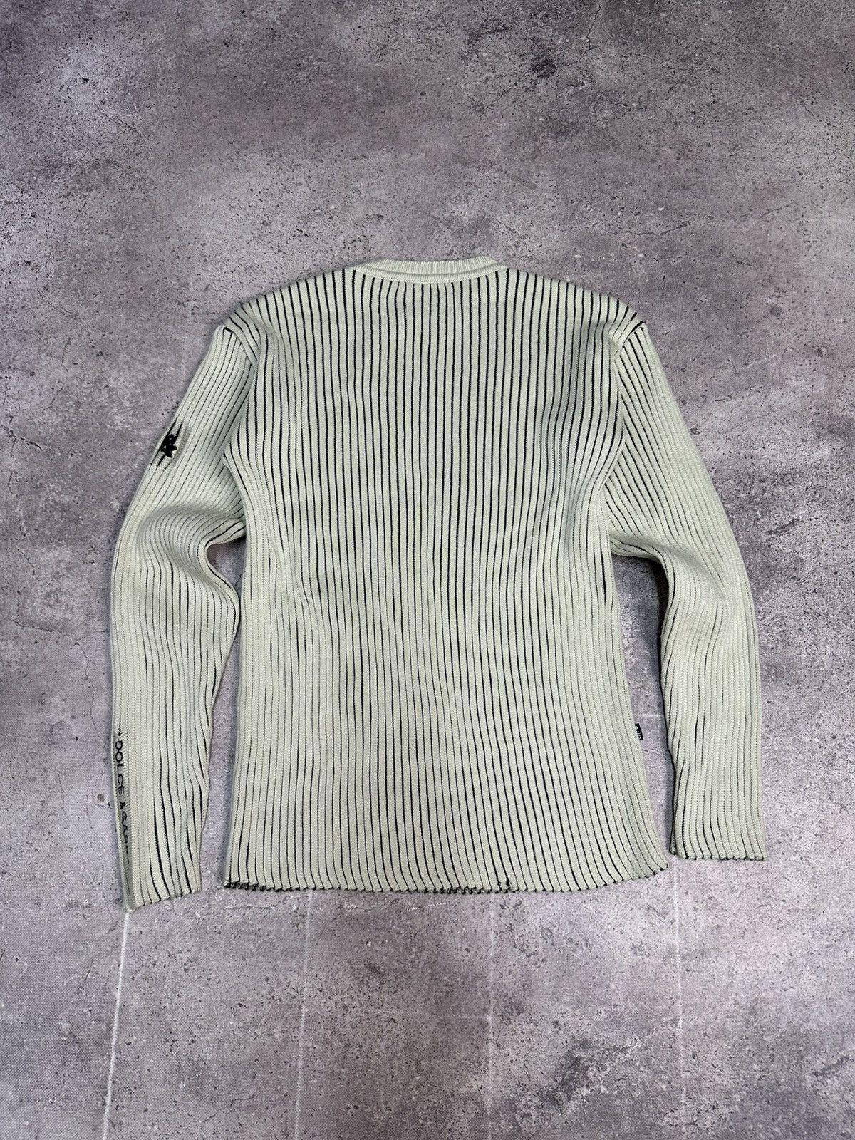 Vintage Vintage Dolce Gabbana Knitted Sweater Striped Ribbed Washed Size US XL / EU 56 / 4 - 8 Thumbnail
