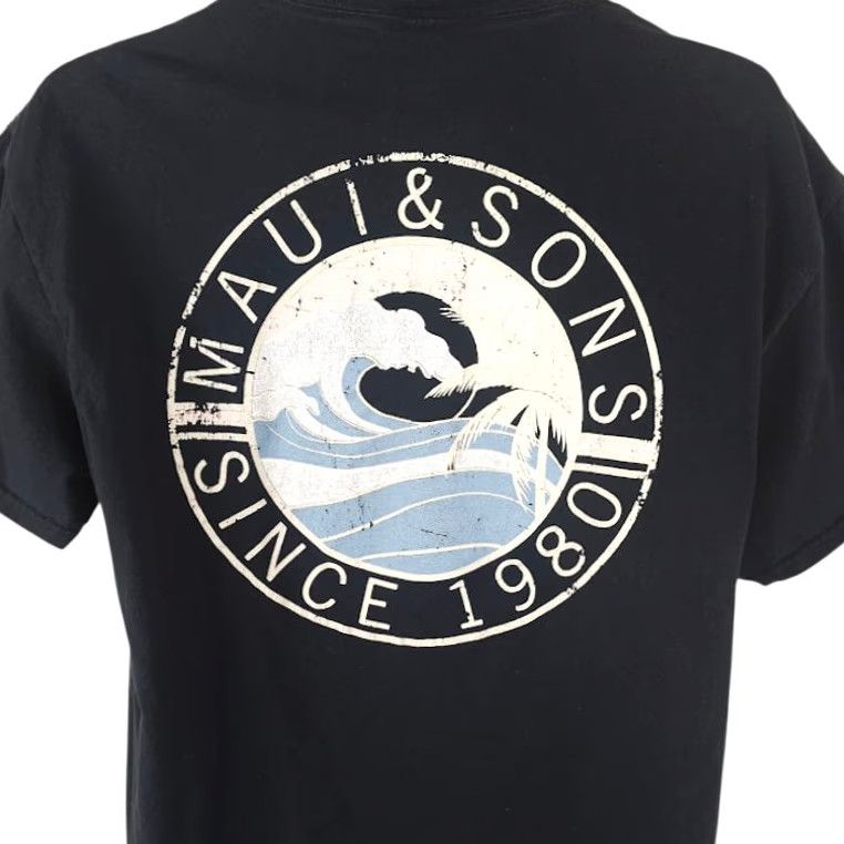 Vintage VINTAGE Maui & Sons T Shirt Mens Size Medium Black Hawaii Surfer Tee RELAXED Fit Size US M / EU 48-50 / 2 - 2 Thumbnail