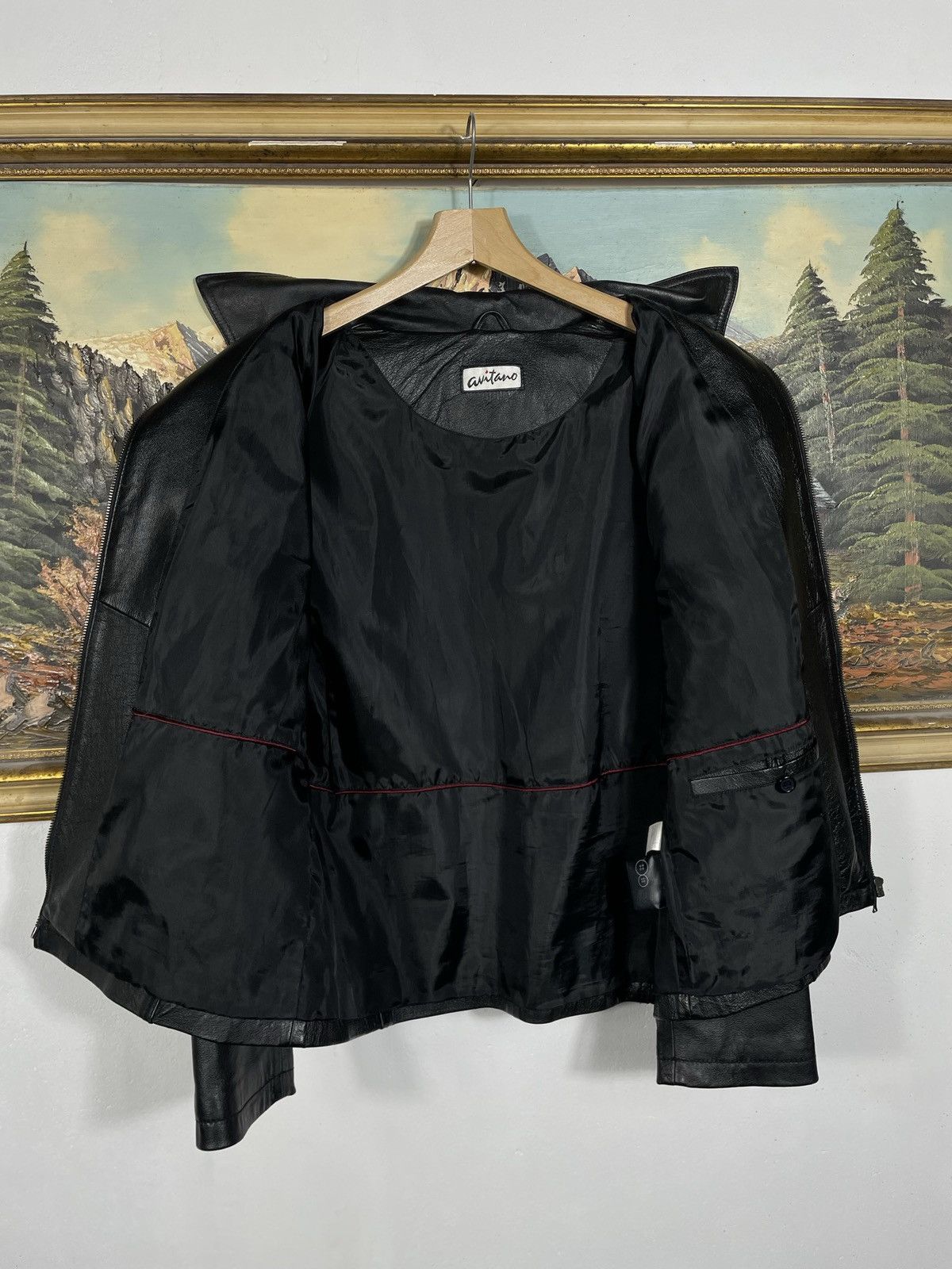 Vintage Vintage Y2k Black Real Leather Zip Bomber Jacket Avant Garde Size US M / EU 48-50 / 2 - 8 Thumbnail