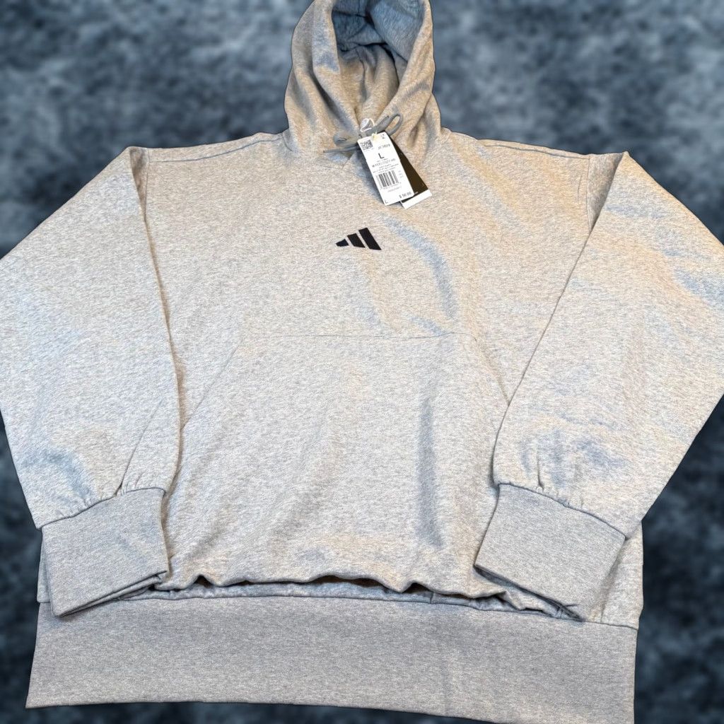 Adidas Adidas Hoodie Mens Large Feelcozy HD Pullover Grey Heather NWT Logo Pocket Knit Fleece Sweatshirt JE3809 Size US L / EU 52-54 / 3 - 1 Thumbnail