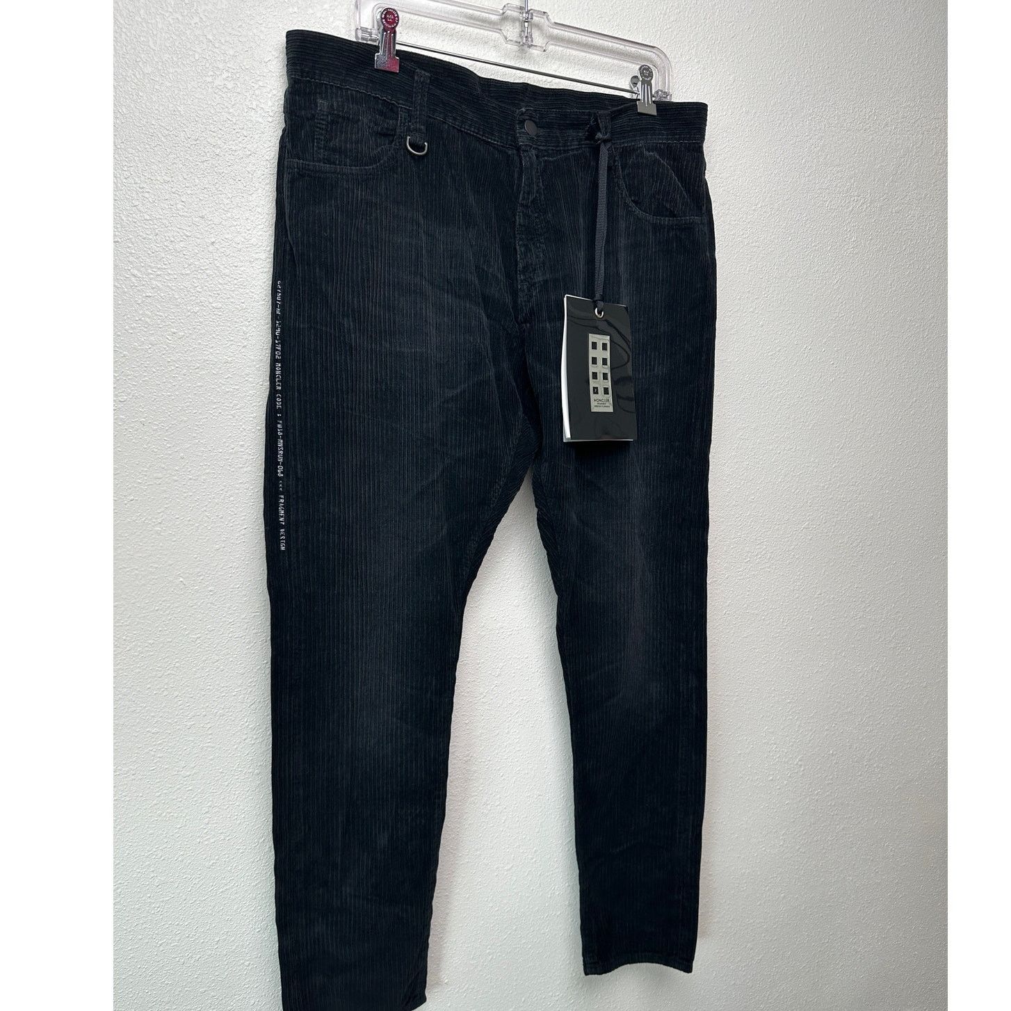 Moncler NWT Moncler 7 Fragment Corduroy Pants Black Side Code Print Size US 34 / EU 50 - 2 Thumbnail