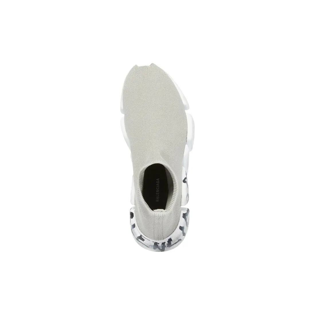 Balenciaga o1srvl11e0426 Speed 2.0 Graffiti Recycled knit Sneakers Grey Size US 10 / EU 43 - 3 Thumbnail