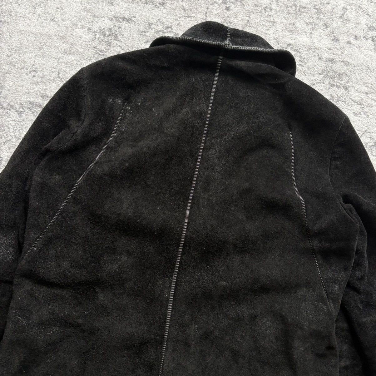 Isaac Sellam Experience Isaac Sellam Suede Leather Spine Jacket Black | Size M Size US M / EU 48-50 / 2 - 11 Thumbnail