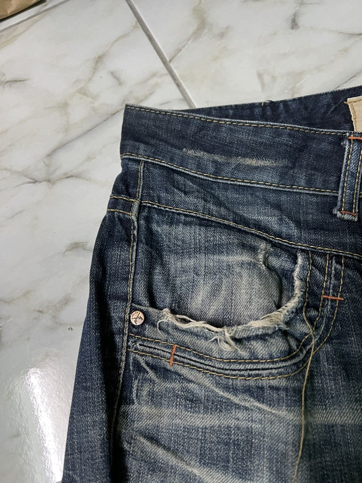 Beauty Beast × If Six Was Nine × Japanese Brand 💥Rare💥Lolita Concert Club Punk Washed Distress Jeans Size US 33 - 9 Thumbnail