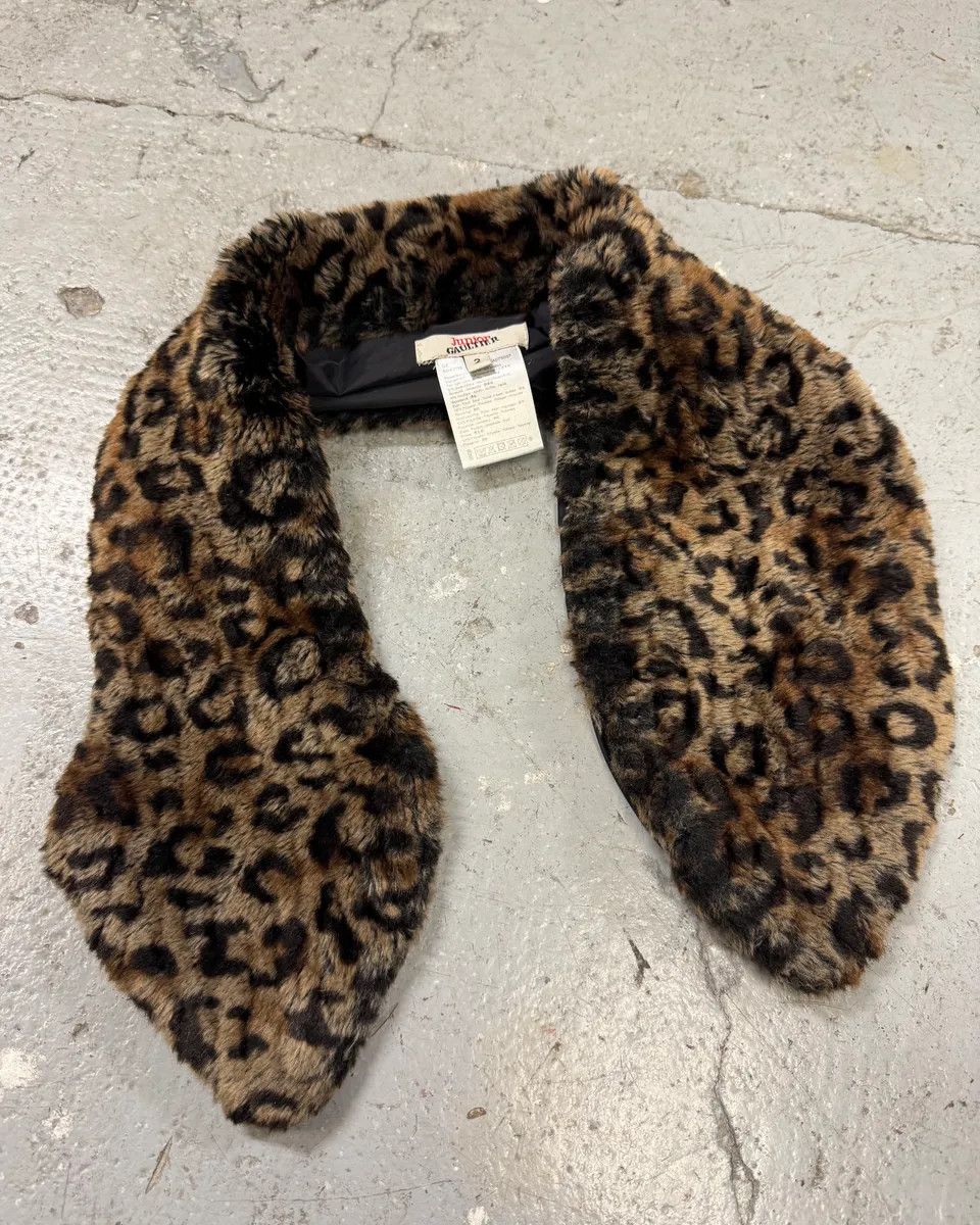 Jean Paul Gaultier Faux Fur Leopard Scarf