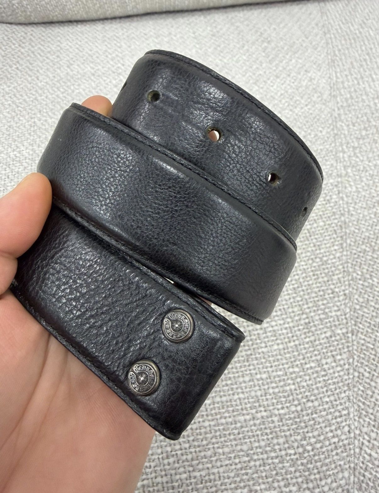 Size 30 Chrome Hearts Plain Black Leather Belt