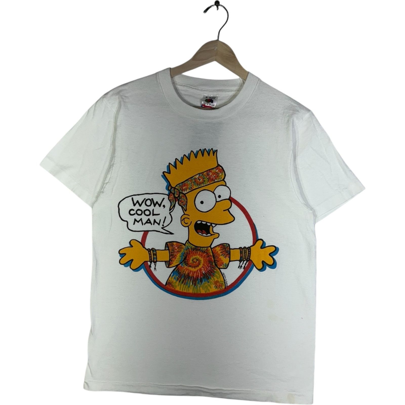 Fruit Of The Loom Vintage Simpsons Bart Ti-Dye "Cool Man!" Tee Medium Size US M / EU 48-50 / 2 - 1 Thumbnail