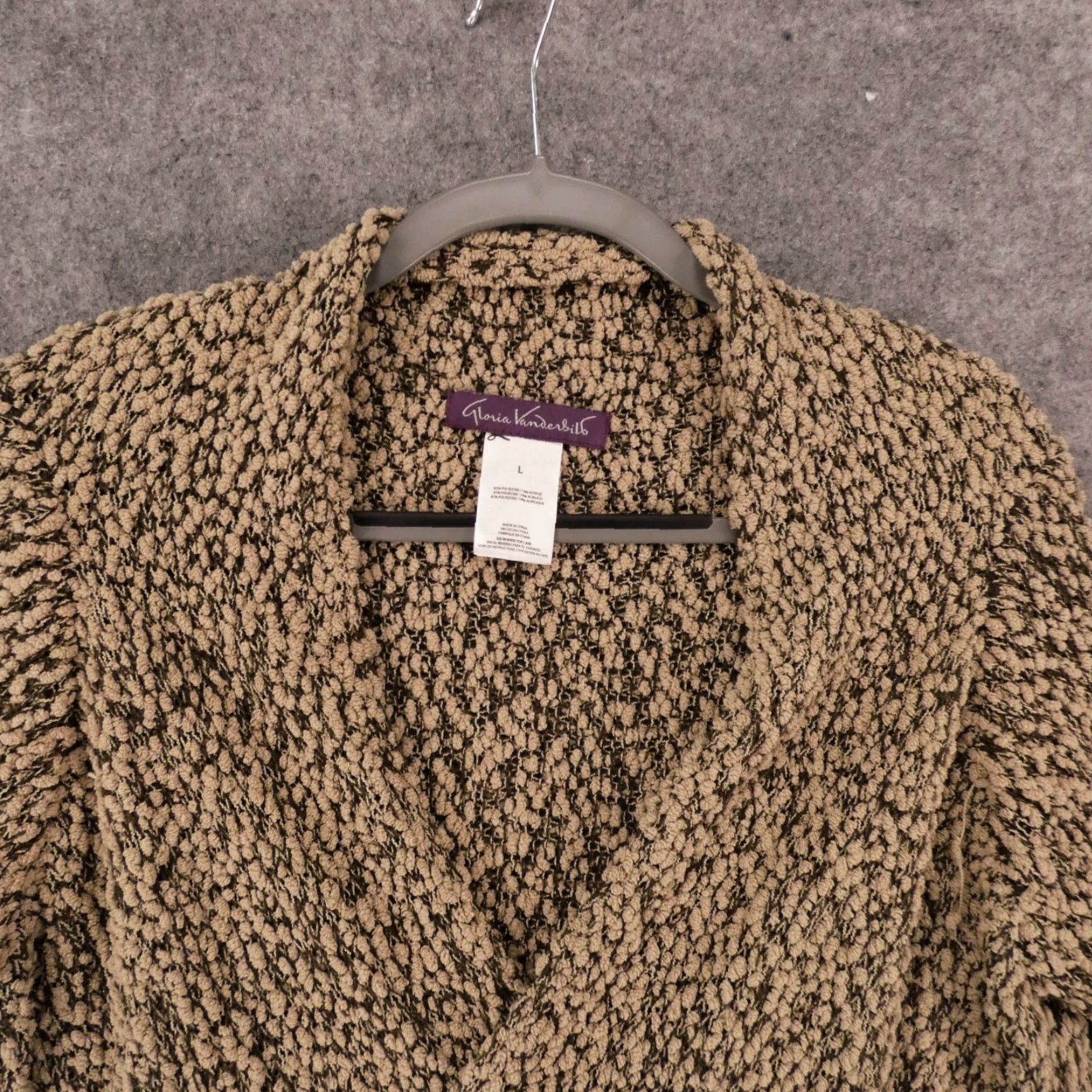 Gloria Vanderbilt Gloria Vanderbilt Cardigan Womens Medium Brown Open Front Long Sleeve Sweater Size L / US 10 / IT 46 - 2 Thumbnail