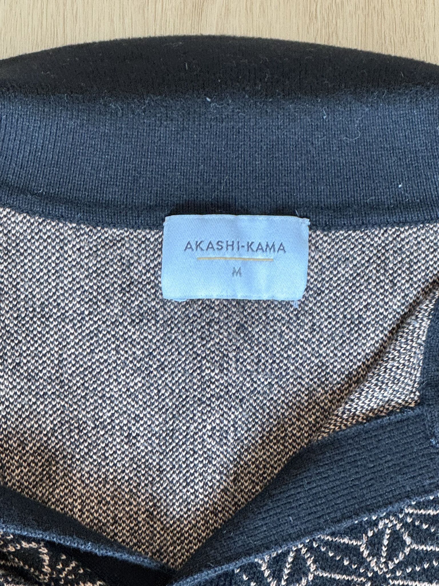 Other Knit Polo Sweater- Black Asanoha - Johnny Collar Size US M / EU 48-50 / 2 - 3 Thumbnail