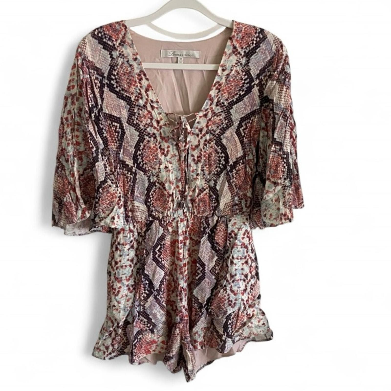 Designer Lovers + Friends Pink Snakeskin Pattern Womens Romper Sz XS Size 26" / US 2 / IT 38 - 2 Thumbnail