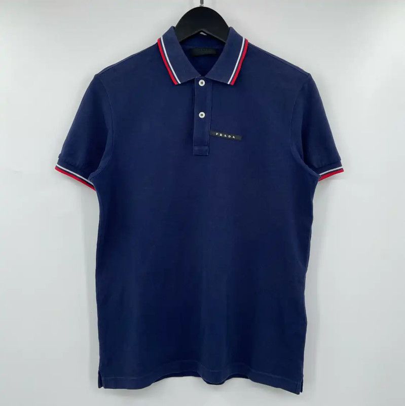 Prada Prada Summer Navy Blue Men's Short Sleeve Polo Size US S / EU 44-46 / 1 - 1 Thumbnail