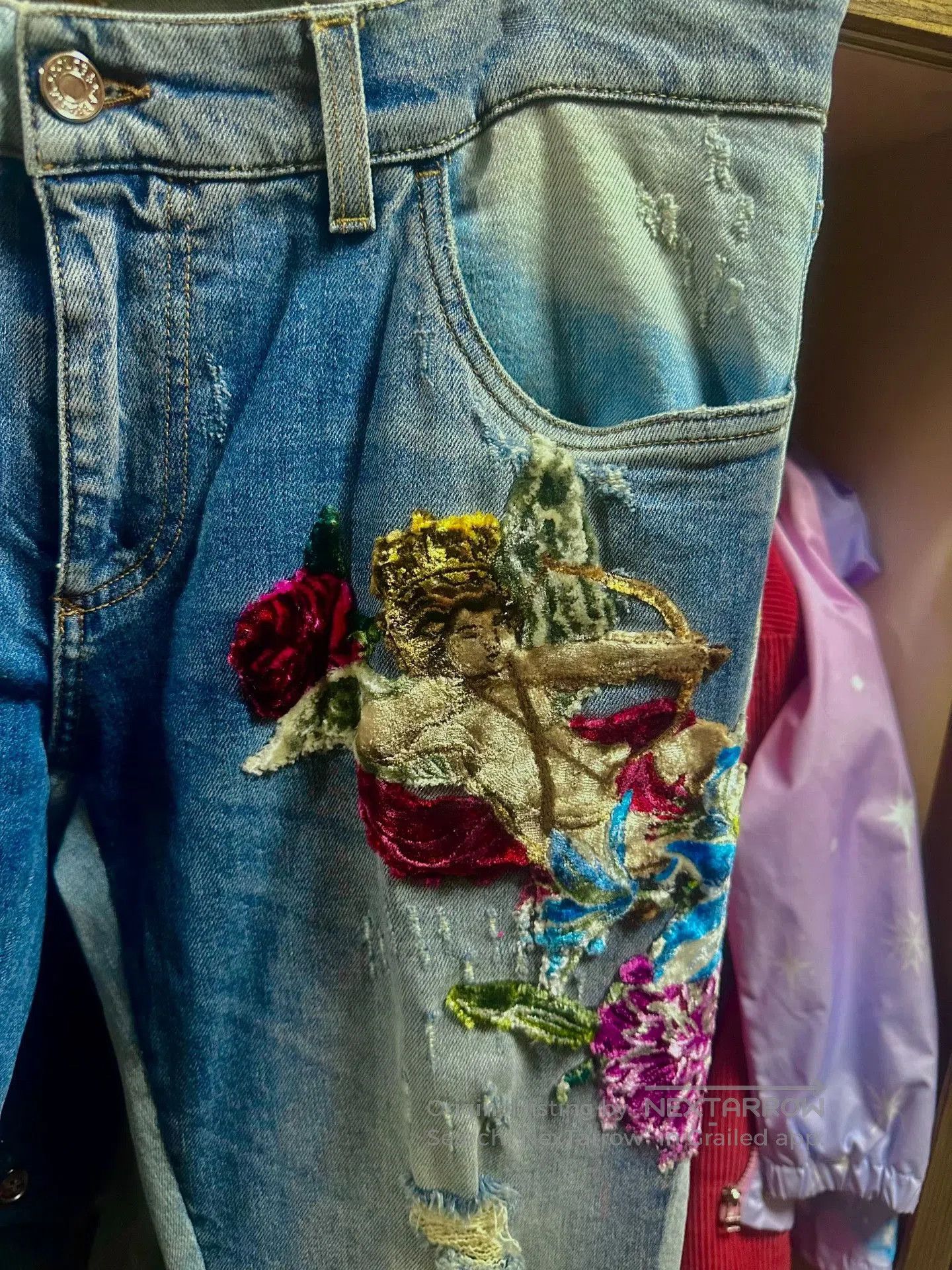 Dolce & Gabbana Dolce & Gabbana Limited Angel Flower Jeans. Size US 36 / EU 52 - 5 Thumbnail