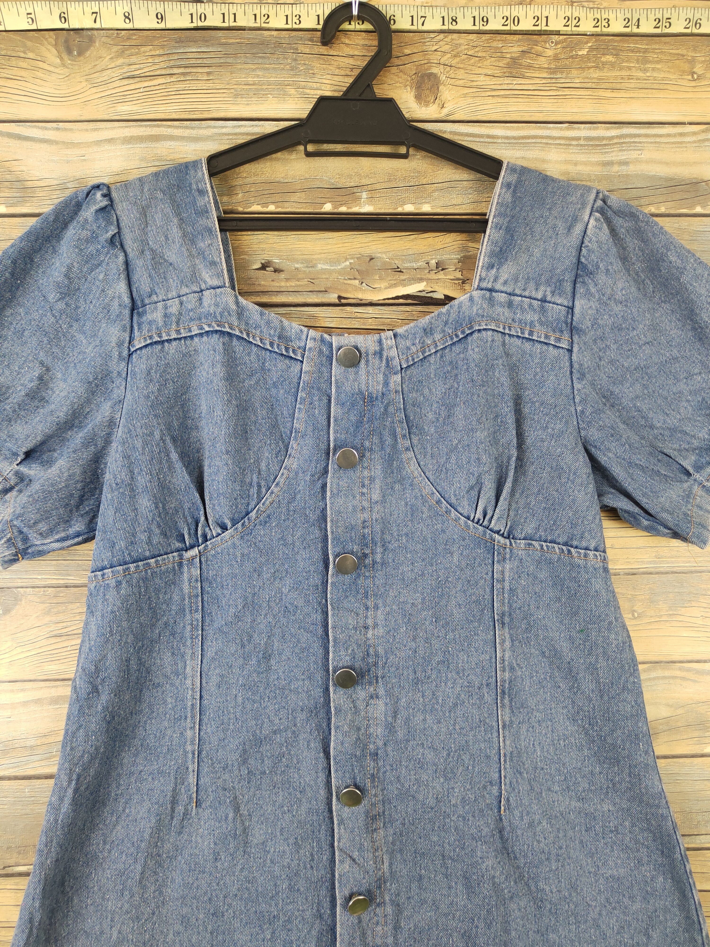 Japanese Brand × Vintage Vintage Japanese Brand Blue Button Up Denim Blouses Size M / US 6-8 / IT 42-44 - 2 Thumbnail