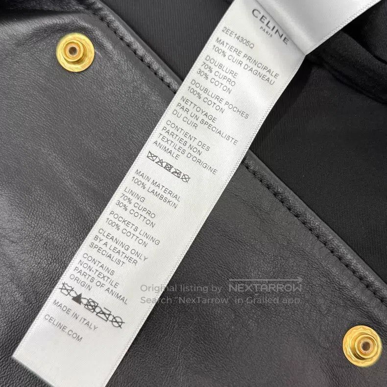 Celine CELINE Solid Color Zip-up Trapeze Collar Leather Jacket Size XS / US 0-2 / IT 36-38 - 6 Thumbnail