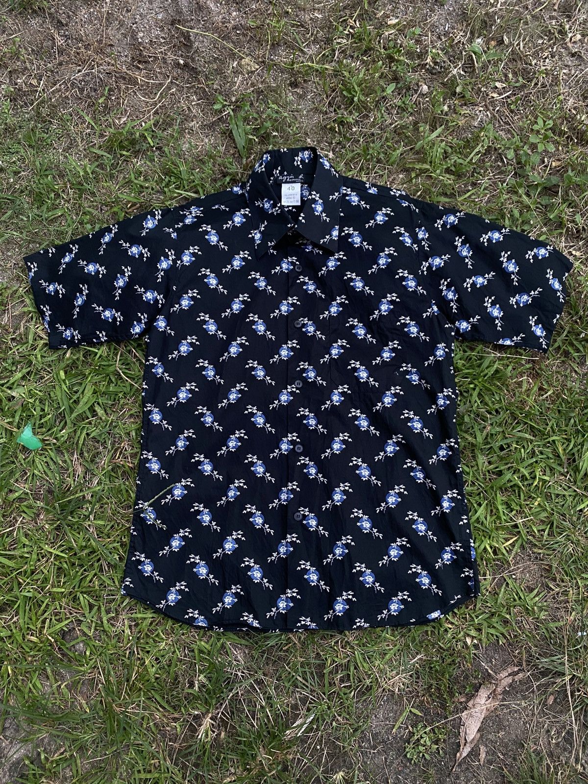 agnes b. Agnes B Sakura Flower Motive Single Pocket Hawaiian Shirt Size US M / EU 48-50 / 2 - 1 Thumbnail