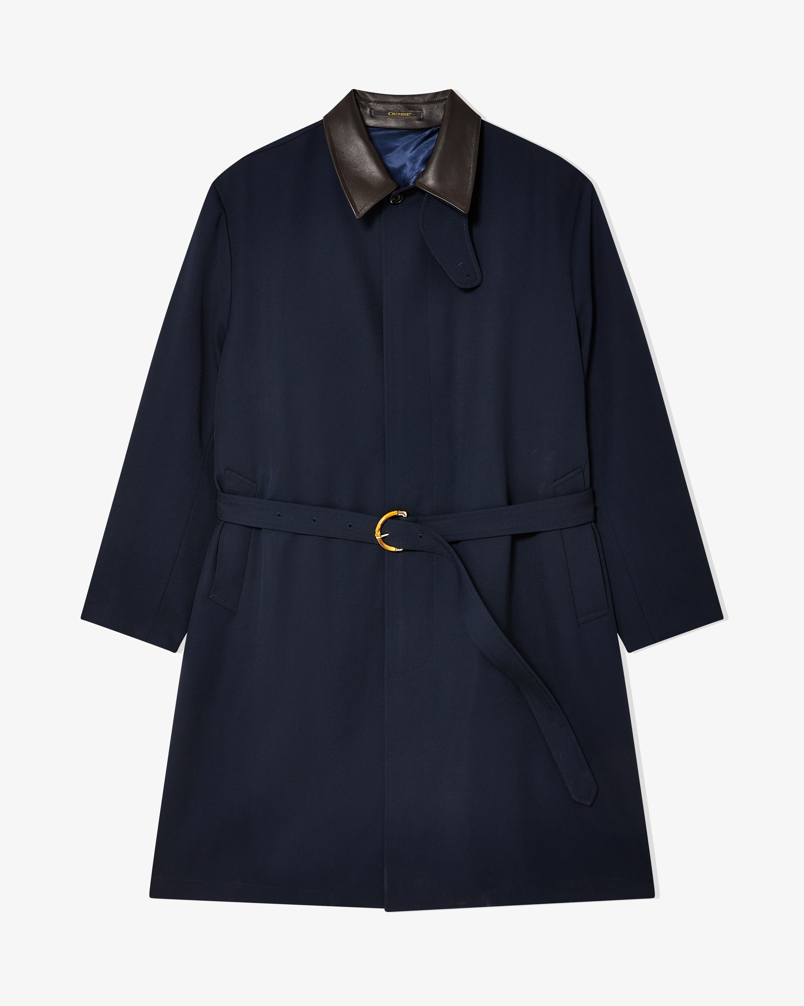 Wales Bonner o1mle0825 Unisex Noon Crombie Car Coat in Navy Size US L / EU 52-54 / 3 - 1 Thumbnail