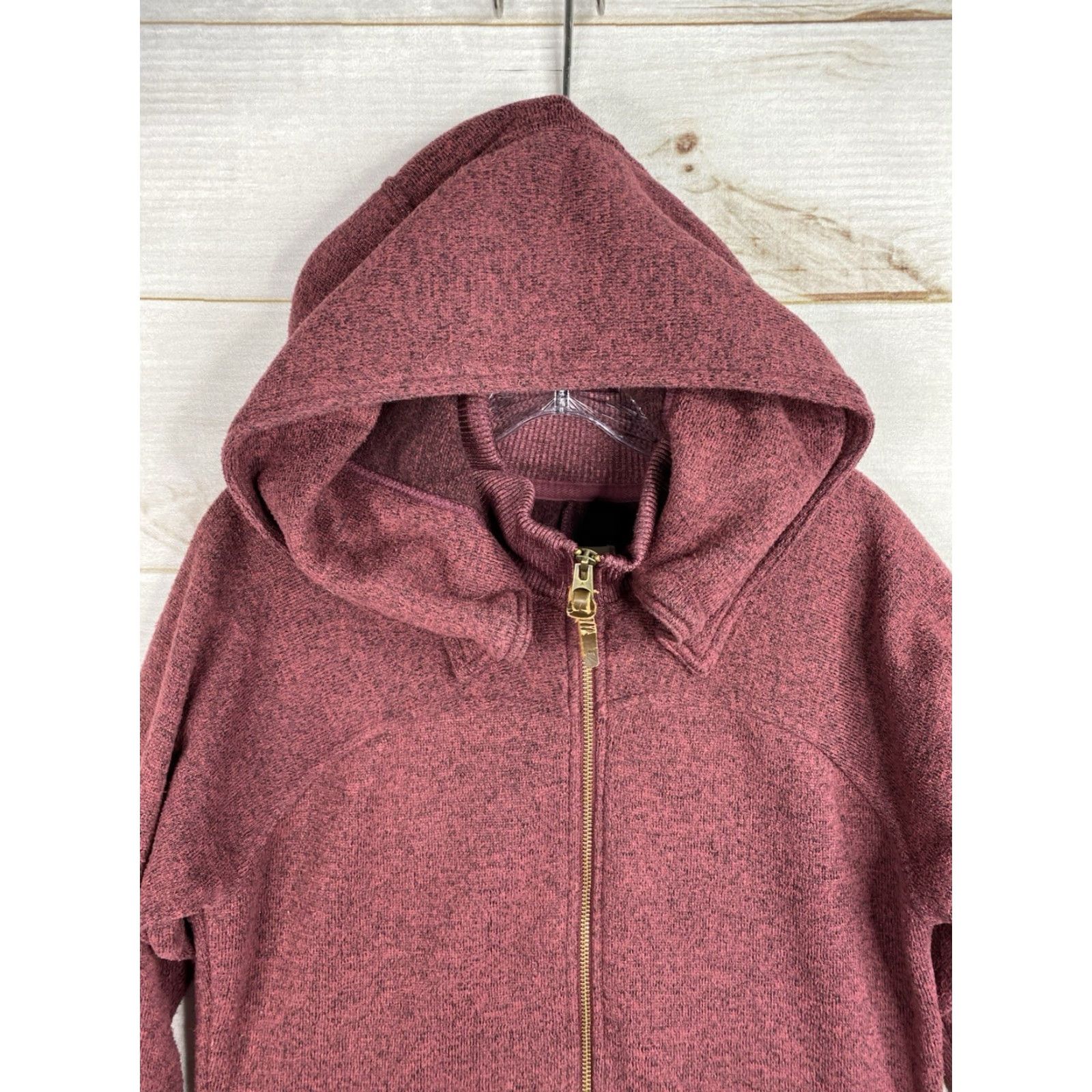 Burton Burton Womens Sweater Full Zip Hoodie Sz L Burgundy Pockets Long Fleece Knit Size L / US 10 / IT 46 - 2 Thumbnail