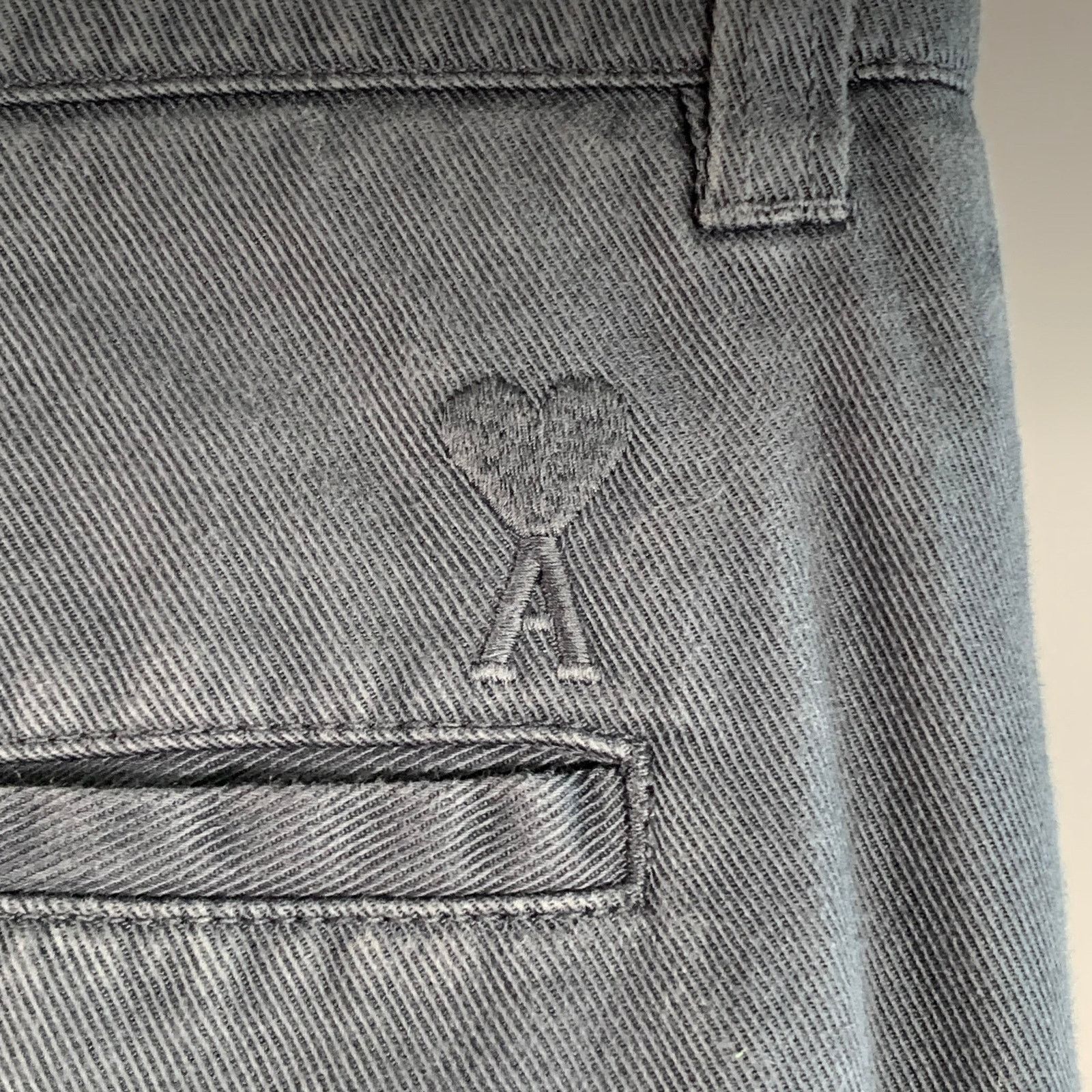 AMI Size M Blue Cotton Pleated Button Fly Casual Pants Size US 34 / EU 50 - 4 Thumbnail