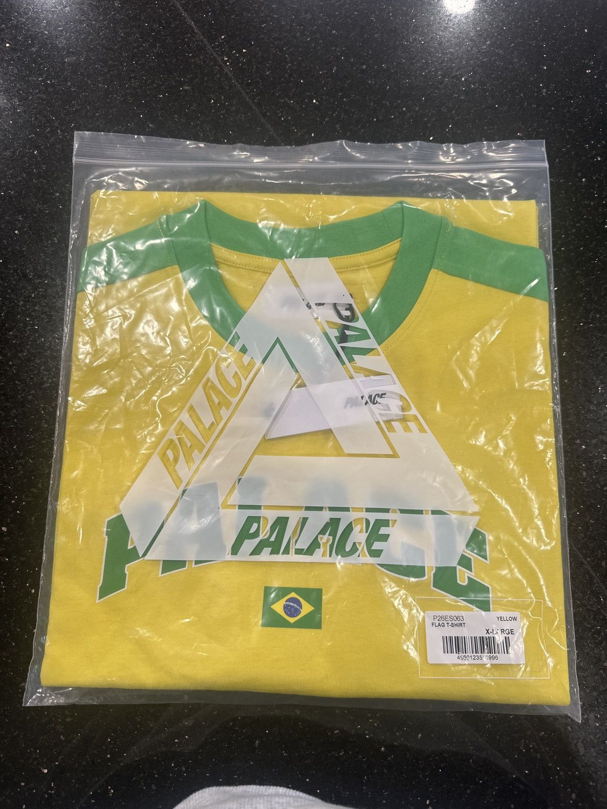 image of Palace Flag Tee Yellow/ Brazil in Yellow/Green, Men's (Size XL)