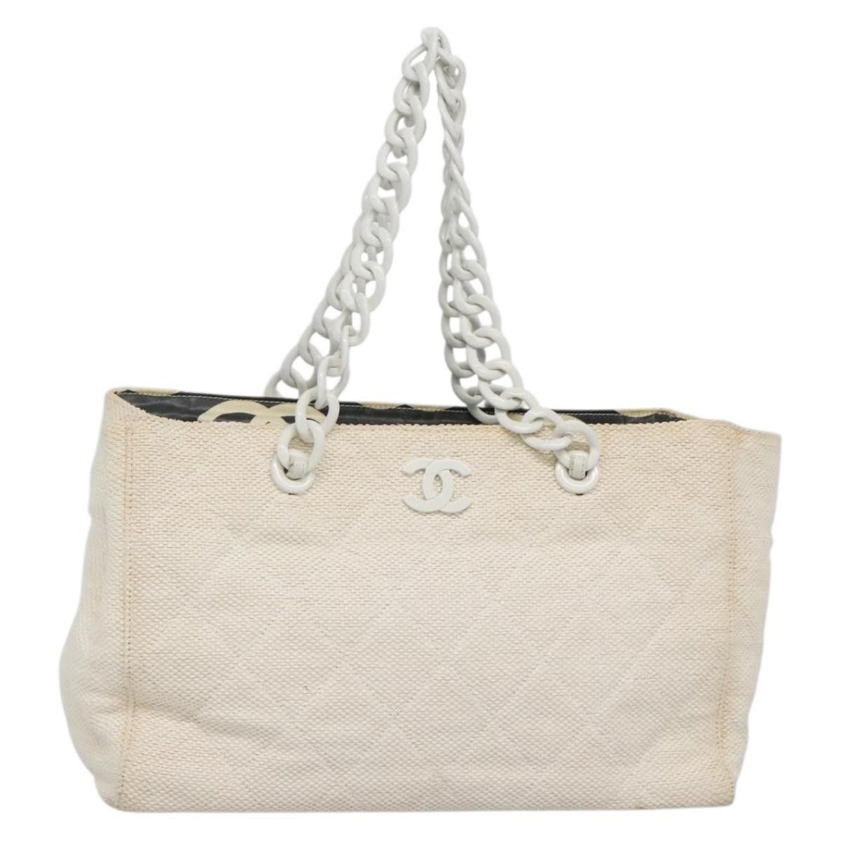 Chanel Chanel CC Resin Chain Tote Quilted Raffia Size ONE SIZE - 1 Thumbnail