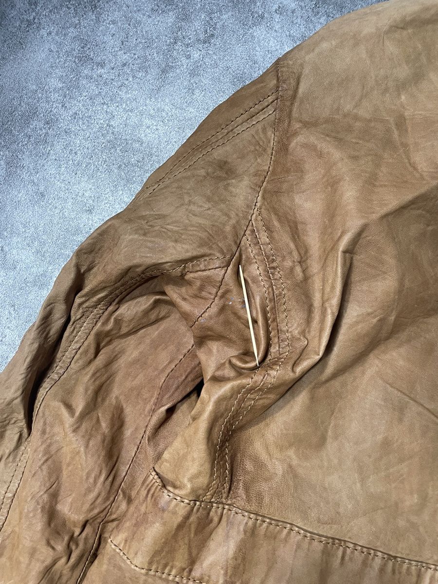 Vintage 🔥RARE🔥Vintage Y2K Genuine Real Leather Jacket Solid Rare Size US L / EU 52-54 / 3 - 18 Thumbnail